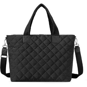 WESTBRONCO Tote Bag for Women with Zipper Large Puffer Quilted Tote Bag for Travel Gym Work