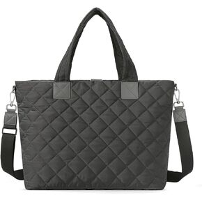 WESTBRONCO Tote Bag for Women with Zipper Large Puffer Quilted Tote Bag for Travel Gym Work