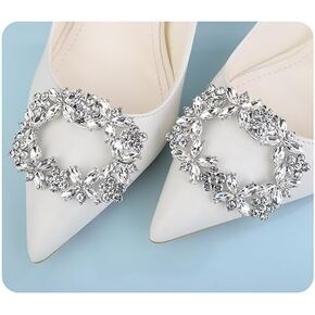 Xerling 1 Pair Black Bow Shoe Clips Detachable Bow Tie Bowknot Shoe Buckle Clips Wedding Shoe Crystal Decoration Charms Women Rhinestone Shoe Accessories