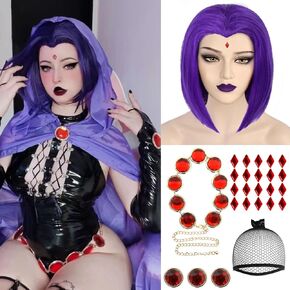 JoneTing +{Wig Cap} Blonde Wig for Cosplay Costume Women Synthetic Wig Ombre Black Yellow Wig for Girls Short Wavy Halloween Wig for Anime Cosplay Peluca Ombre Negra Amarilla Natural Wigs for Chrismas Party