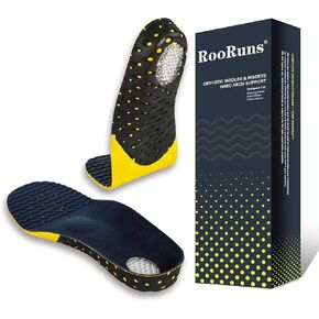Plantar Fasciitis Insoles for Men and Women, 265mm Adaptable Hard Arch Support Shoe Inserts, 1 Pair of Orthotic Shoe Insoles for Flat Foot Pain Relief, EVA Athletic Gel Insoles for Work Boots