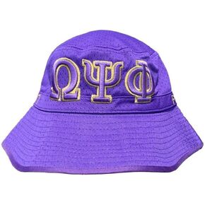 Omega Psi Phi Embroidered Bucket Hat Purple