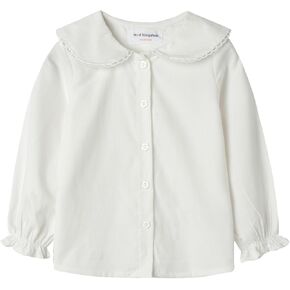 Mud Kingdom Little Girls Corduroy Shirt Button Down Long Sleeve Lace Collar in Kuwait