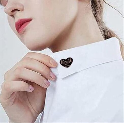 LATINDAY Stay True Brooch Heart Shape Brooch Gift for Girlfriend Fashion Enamel Pin  Speak for Those Less Fortunate that yourself Badge Black Decoration Brooch, Metal, metal in Kuwait