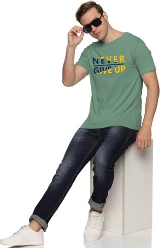 ADRO Men's Naver Give Up Design Printed T-Shirt in Saudi Arabia