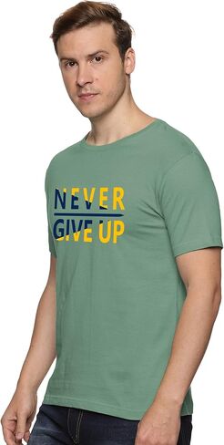 ADRO Men's Naver Give Up Design Printed T-Shirt in Saudi Arabia