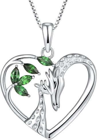 STARCHENIE Giraffe Necklace 925 Sterling Silver Heart Pendant Animal Jewelry for Women in Saudi Arabia
