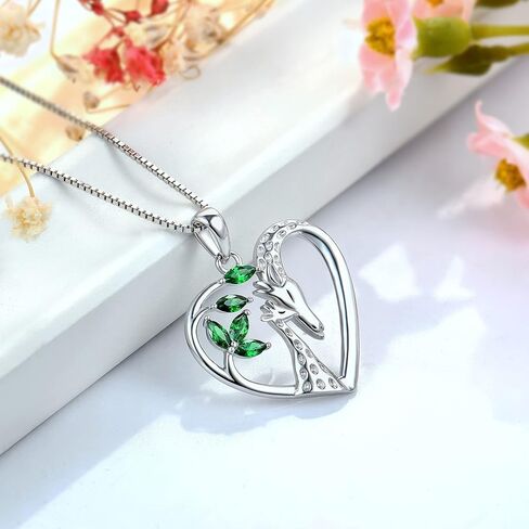 STARCHENIE Giraffe Necklace 925 Sterling Silver Heart Pendant Animal Jewelry for Women in Saudi Arabia