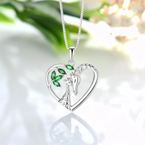 STARCHENIE Giraffe Necklace 925 Sterling Silver Heart Pendant Animal Jewelry for Women in Saudi Arabia