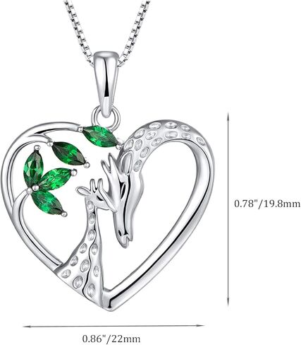 STARCHENIE Giraffe Necklace 925 Sterling Silver Heart Pendant Animal Jewelry for Women in Saudi Arabia