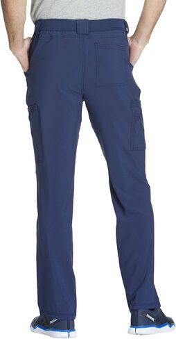 Cherokee Infinity Men Scrubs Set CK900A V-Neck Top & CK200A Fly Front Pant, Navy- S Top/S Pant in Saudi Arabia