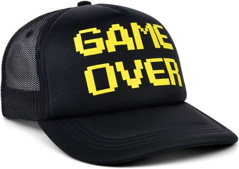 Lids Game Over Pop Culture Foam Trucker Adjustable Snapback Cap Black/Yellow in Saudi Arabia