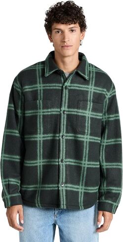 Vince Men's Windowpane Sherpa Shirt JKT in Saudi Arabia