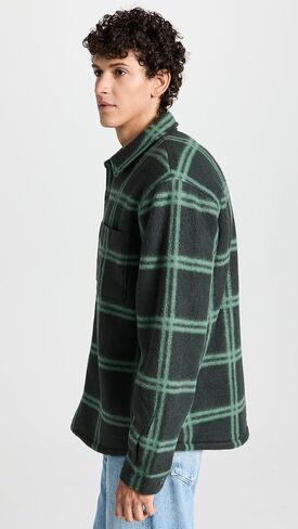 Vince Men's Windowpane Sherpa Shirt JKT in Saudi Arabia
