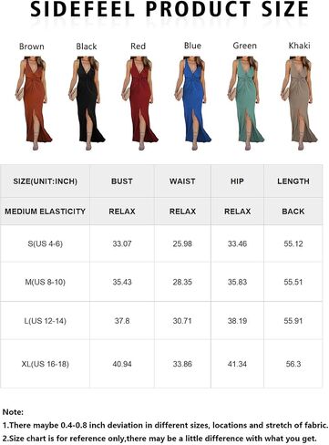 Sidefeel Maxi Dress for Women 2023 Wedding Guest V Neck Twist Front Sleeveless Sexy High Slit Party Evening Fomal Dresses in Saudi Arabia