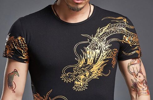CRBT Mens Form Fitting T Shirt Soft Cool Unique Short Sleeves Top Muscle Cotton Shirts in Kuwait