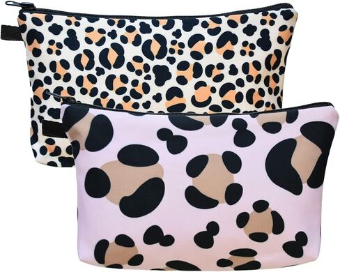 2 Pcs Cosmetic Bag for Women Small Make Up Bag Waterproof Travel Toiletries Pouch with Zipper for Organizing Small Items, Gift Bags for Birthday Christmas(Daisy Flower 1) in Saudi Arabia