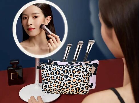 2 Pcs Cosmetic Bag for Women Small Make Up Bag Waterproof Travel Toiletries Pouch with Zipper for Organizing Small Items, Gift Bags for Birthday Christmas(Daisy Flower 1) in Saudi Arabia