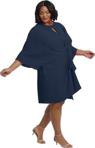 London Times Women's Shawl Draped Dress Twist Detail Guest of Event Wedding Mother of The Bride Special Occasion in Saudi Arabia