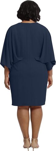 London Times Women's Shawl Draped Dress Twist Detail Guest of Event Wedding Mother of The Bride Special Occasion in Saudi Arabia