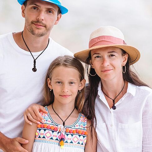 قلادة LOYALLOOK للجنسين من حجر النمر الطبيعي حجر العقيق محظوظ نعمة شقرا قلادة شفاء قابلة للتعديل in Kuwait