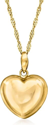 Ross-Simons Italian 18kt Gold Over Sterling Puffed Heart Pendant Necklace in Saudi Arabia