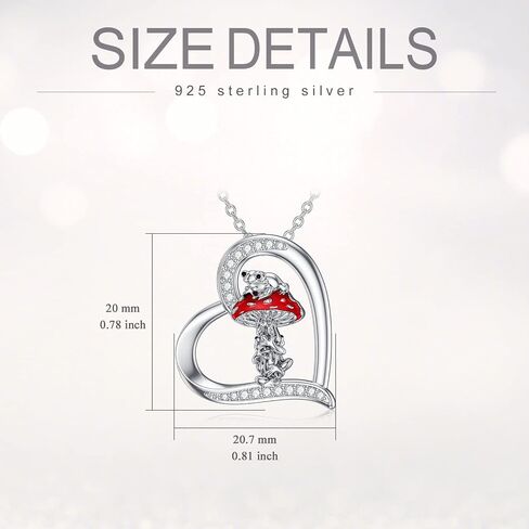 Mushroom Frog Necklace 925 Sterling Silver Mushroom/Frog Necklaces Jewelry Gifts Pendant for Women Girls Wife Girlfriend Sister Birthday Gifts in Saudi Arabia