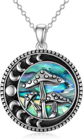 Mushroom Frog Necklace 925 Sterling Silver Mushroom/Frog Necklaces Jewelry Gifts Pendant for Women Girls Wife Girlfriend Sister Birthday Gifts in Saudi Arabia