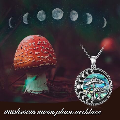 Mushroom Frog Necklace 925 Sterling Silver Mushroom/Frog Necklaces Jewelry Gifts Pendant for Women Girls Wife Girlfriend Sister Birthday Gifts in Saudi Arabia