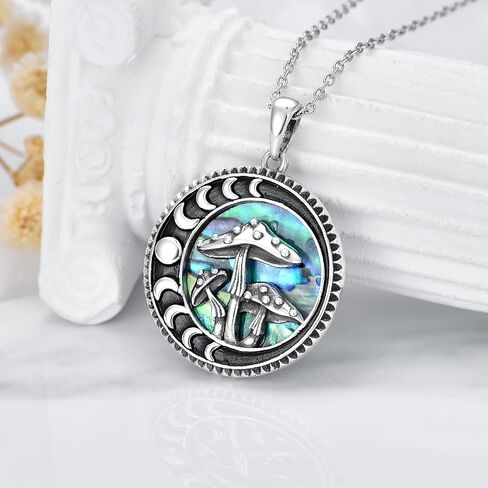 Mushroom Frog Necklace 925 Sterling Silver Mushroom/Frog Necklaces Jewelry Gifts Pendant for Women Girls Wife Girlfriend Sister Birthday Gifts in Saudi Arabia
