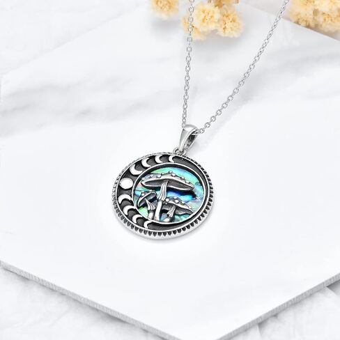 Mushroom Frog Necklace 925 Sterling Silver Mushroom/Frog Necklaces Jewelry Gifts Pendant for Women Girls Wife Girlfriend Sister Birthday Gifts in Saudi Arabia