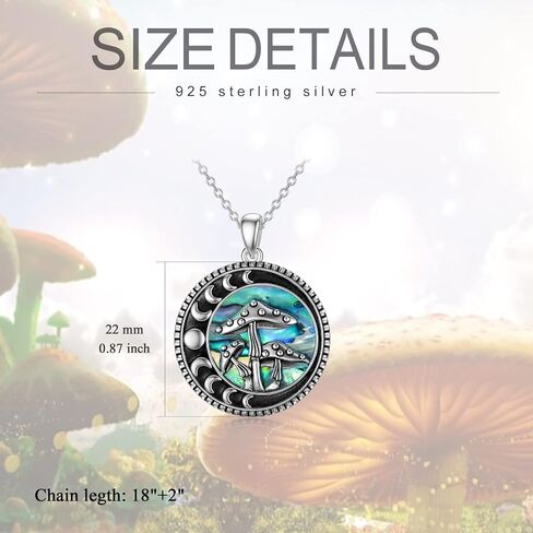Mushroom Frog Necklace 925 Sterling Silver Mushroom/Frog Necklaces Jewelry Gifts Pendant for Women Girls Wife Girlfriend Sister Birthday Gifts in Saudi Arabia
