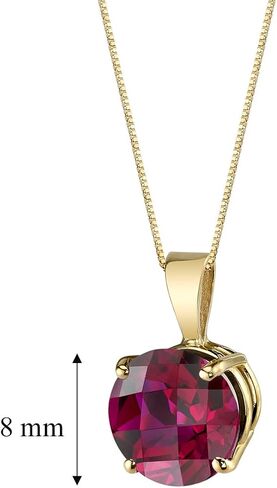 14 Karat Yellow Gold Round Cut 2.50 Carats Created Ruby Pendant in Saudi Arabia