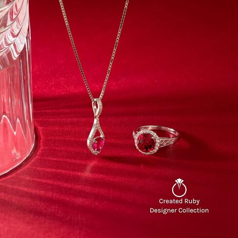 14 Karat Yellow Gold Round Cut 2.50 Carats Created Ruby Pendant in Saudi Arabia
