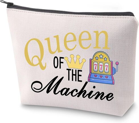 ZJXHPO Casino Cosmetic Bag Casino Gambling Lover Gift Queen Of The Machine Makeup Bag Slot Gambling Lucky Gift (BL Queen Machine) in Saudi Arabia