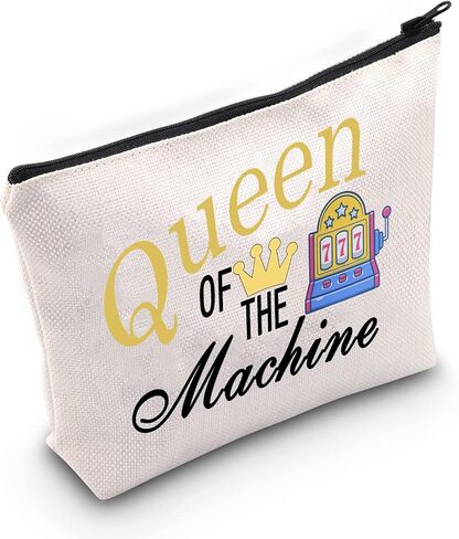 ZJXHPO Casino Cosmetic Bag Casino Gambling Lover Gift Queen Of The Machine Makeup Bag Slot Gambling Lucky Gift (BL Queen Machine) in Saudi Arabia
