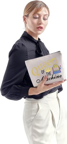 ZJXHPO Casino Cosmetic Bag Casino Gambling Lover Gift Queen Of The Machine Makeup Bag Slot Gambling Lucky Gift (BL Queen Machine) in Saudi Arabia