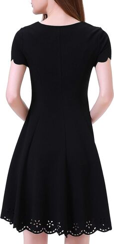 فستان Aphratti نسائي قصير الأكمام لطيف كاجوال صيفي شبه رسمي لحفلات الكوكتيل على شكل حرف A in Kuwait