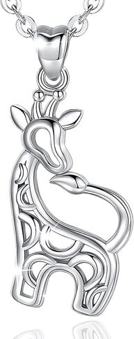 سيليستيا قلادة من الفضة الاسترليني عيار 925 على شكل فيلة ذاكرة وزرافة ملاك، مجوهرات حيوانات هدايا للنساء in Kuwait