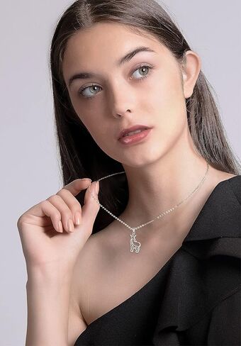 سيليستيا قلادة من الفضة الاسترليني عيار 925 على شكل فيلة ذاكرة وزرافة ملاك، مجوهرات حيوانات هدايا للنساء in Kuwait