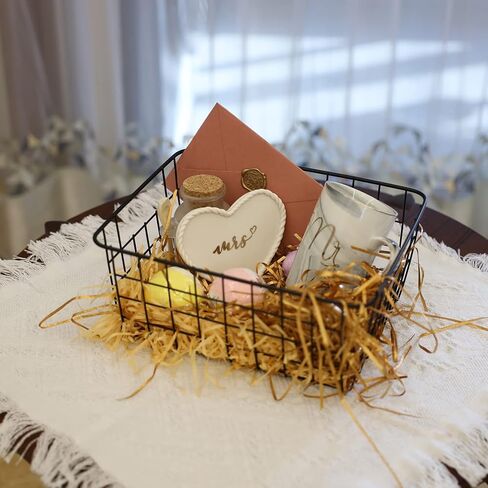 HOME SMILE Mrs. صينية طبق خاتم المجوهرات مع حواف محبوكة يدويًا، هدايا زفاف للخطوبة وحفلات الزفاف لصديق مخطوب حديثًا، ابنة، أخت، عروسين حديثًا، BFF in Kuwait