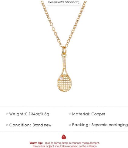 Tennis Racket Necklace for Women Tennis Racket Pearl Pendant Necklace Tennis Racket Sports Charm Crystal Pendant Necklace Gift for Tennis Sports lover in Saudi Arabia