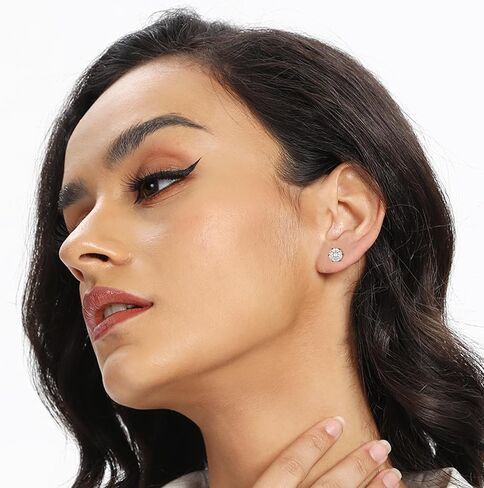 APMART 5 Pairs of 316L Stainless Steel Black Gold Plated Earrings Set Hypoallergenic Cubic Zirconia 3-7mm 20G in Kuwait