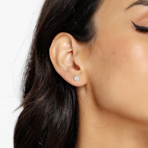 APMART 5 Pairs of 316L Stainless Steel Black Gold Plated Earrings Set Hypoallergenic Cubic Zirconia 3-7mm 20G in Kuwait