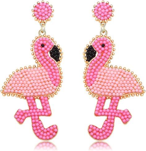 2 أزواج أقراط فلامنغو للنساء أكريليك بوهو أقراط الطيور الاستوائية لطيف الوردي فلامنغو الحيوان تتدلى الأقراط خفيفة الوزن الراتنج انخفاض الأقراط هاواي الصيف الشاطئ عطلة المجوهرات in Kuwait