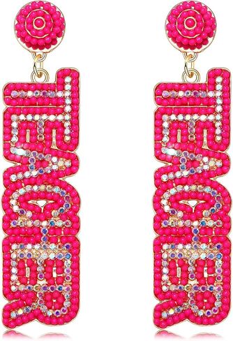 Teacher Earrings Beaded Rhinestone Maestra Teacher Dangle Earrings Back to School Gifts for Teacher Appreciation in Saudi Arabia