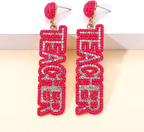 Teacher Earrings Beaded Rhinestone Maestra Teacher Dangle Earrings Back to School Gifts for Teacher Appreciation in Saudi Arabia