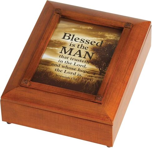 Dicksons Blessed Is Man Trusts Lord Walnut Finish Polymer Jewelry Box in Saudi Arabia