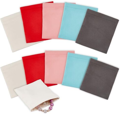 DICOSMETIC 12Pcs 2 Colors Jewelry Zipper Pouch Mini Velvet Jewelry Storage Zipper Bags Square Pouches Compact Organizers Jewelry Gift Pouches for Rings Earrings Bracelets in Saudi Arabia