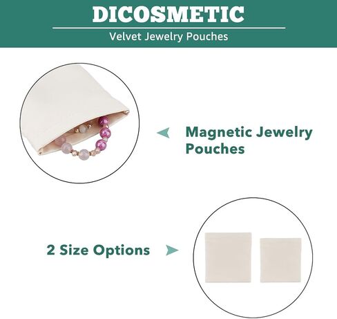 DICOSMETIC 12Pcs 2 Colors Jewelry Zipper Pouch Mini Velvet Jewelry Storage Zipper Bags Square Pouches Compact Organizers Jewelry Gift Pouches for Rings Earrings Bracelets in Saudi Arabia